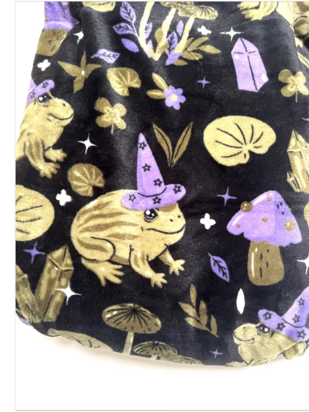 Olivia & Co Witch Frog Plush Throw Blanket 60x70 Mushroom Crystal Mystical NEW